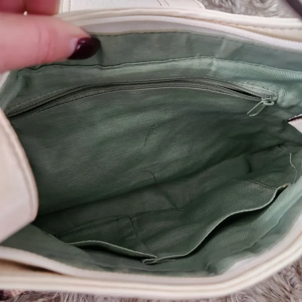 Unbranded Snakeskin Print White‎ Vegan Leather Handbag